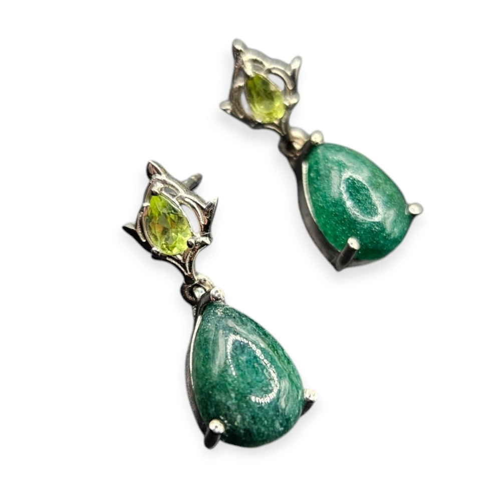 Green Aventurine and Peridot Earrings